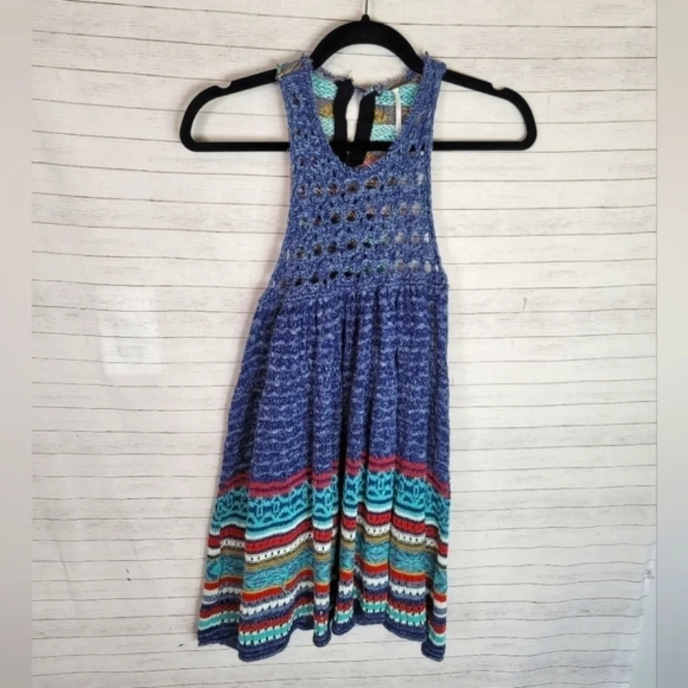 FREE PEOPLE RARE HEARTS SLEEVELESS TUNIC, SZ LARGE - Picture 2 of 14